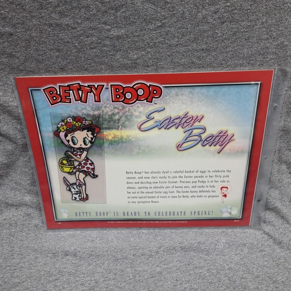 Betty Boop Patch Easter Betty Pudgy Clothing Bag Patch Collectible Vintage New - Picture 1 of 7